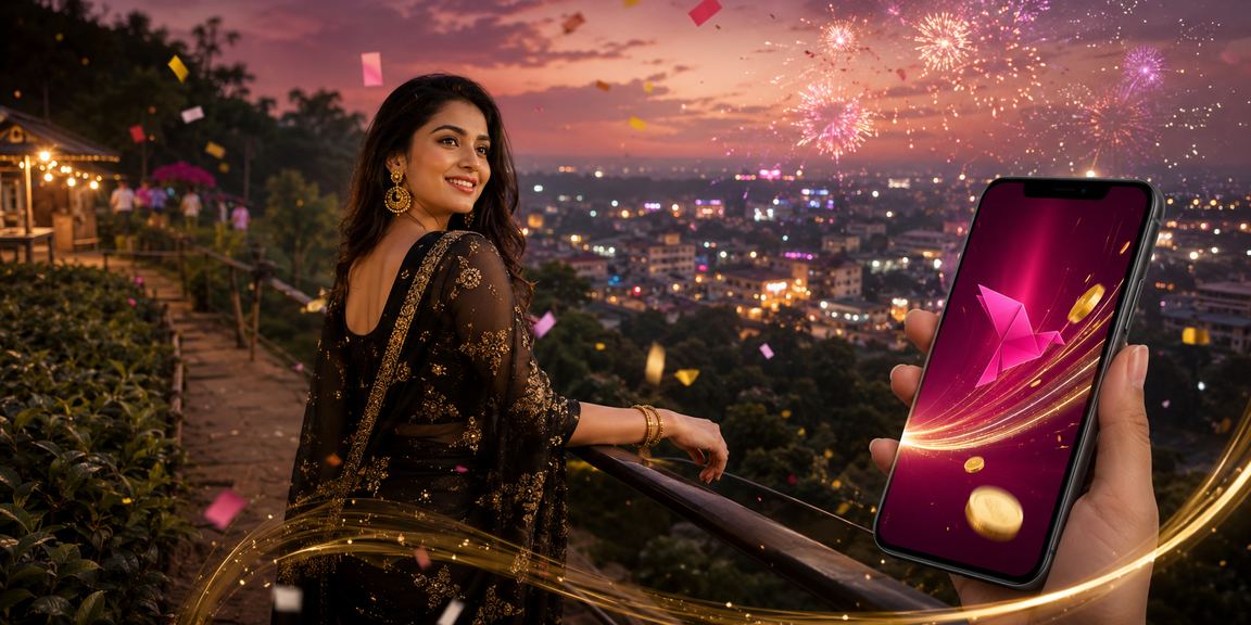 কুমিল্লার একজন ব্যবহারকারী চা বাগানে মোবাইলে স্পোর্টস বেটিং করছেন