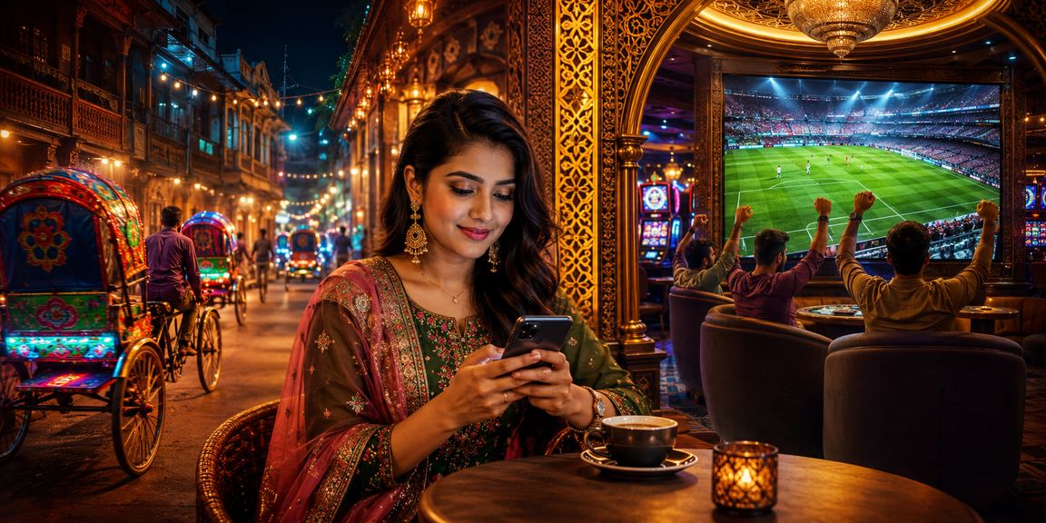 ঢাকায় রিকশার পাশে মোবাইলে okbet8 বেটিং উপভোগ করছেন একজন ব্যবহারকারী